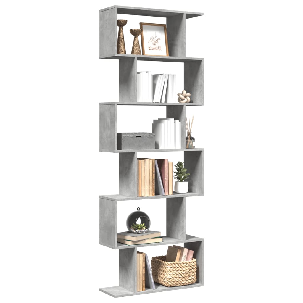 Libreria Divisorio 6Piani Grigio Cemento 70x24x193cm Truciolato | homemem39