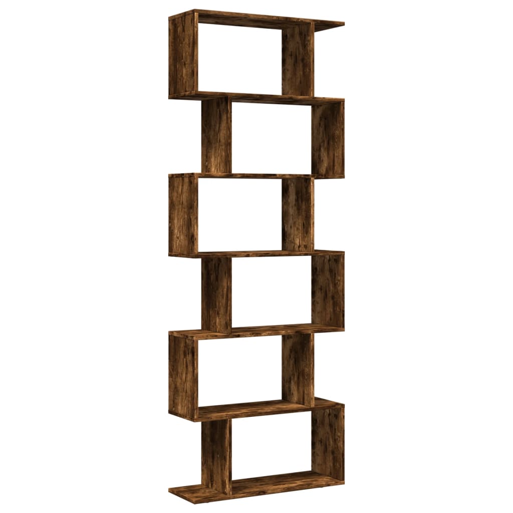 Libreria 6 Ripiani Rovere Fumo 70x24x193 cm in Truciolato | homemem39