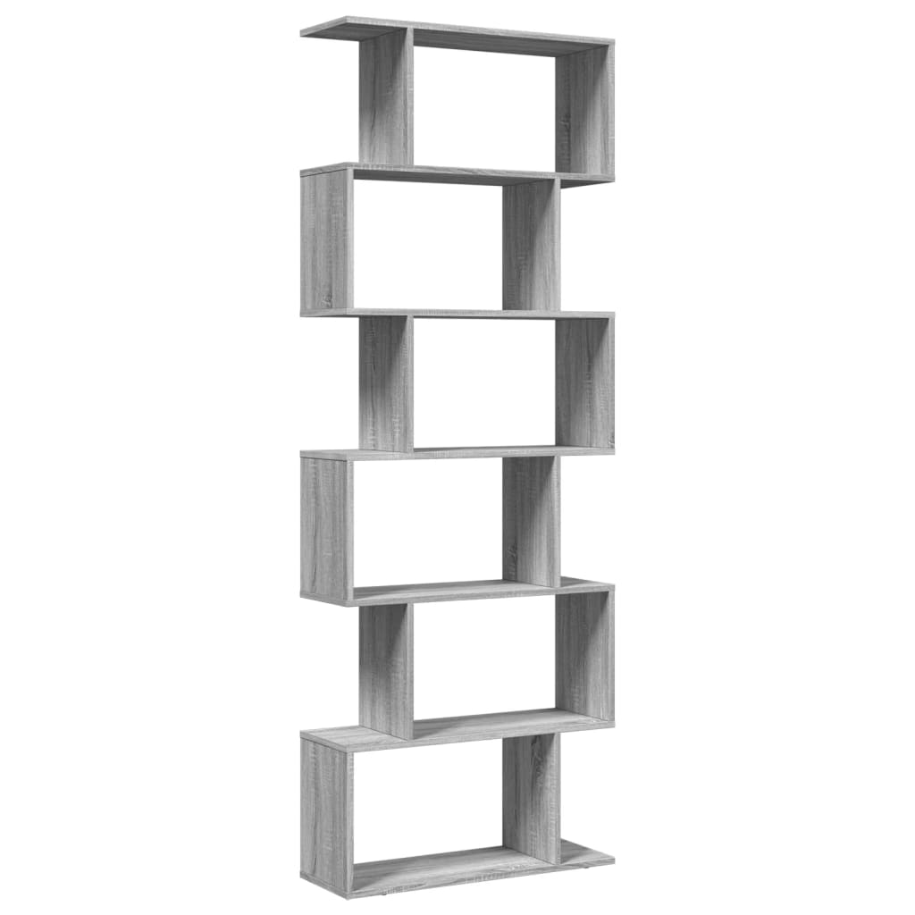 Libreria Divisorio 6Piani Grigio Sonoma 70x24x193cm Truciolato | homemem39