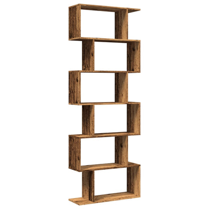 Libreria Divisorio 6Ripiani Legno Antico 70x24x193cm Truciolato | homemem39