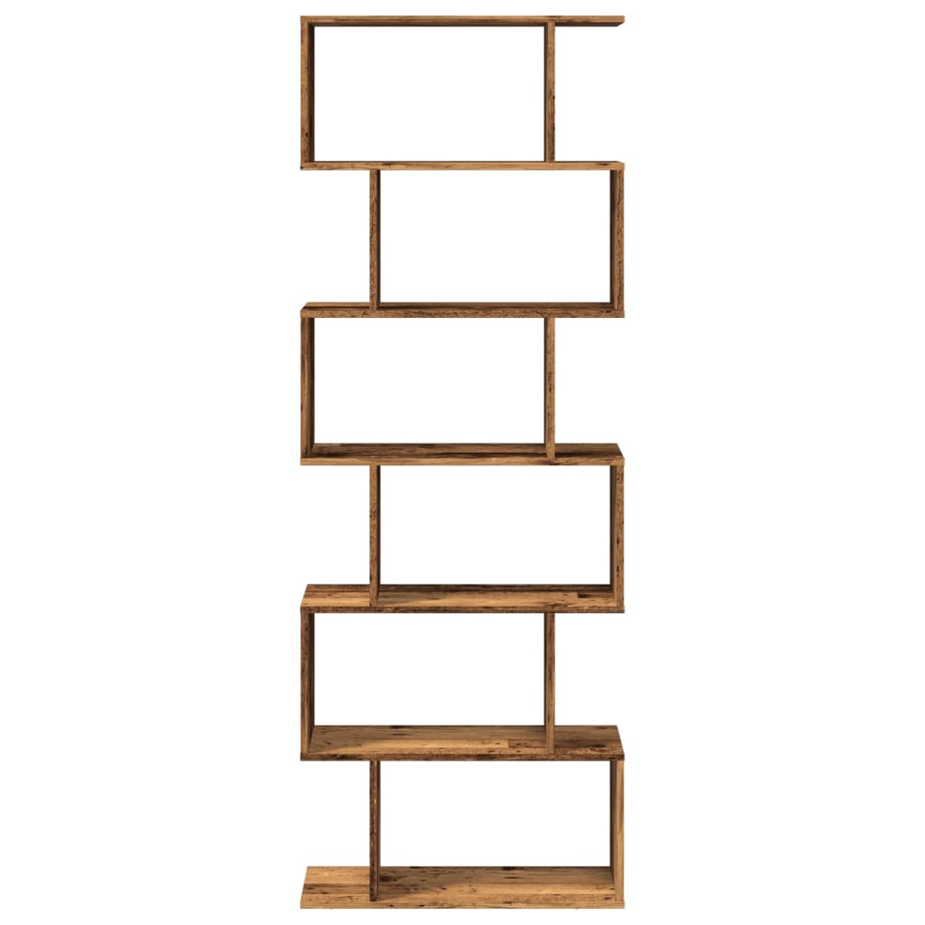 Libreria Divisorio 6Ripiani Legno Antico 70x24x193cm Truciolato | homemem39