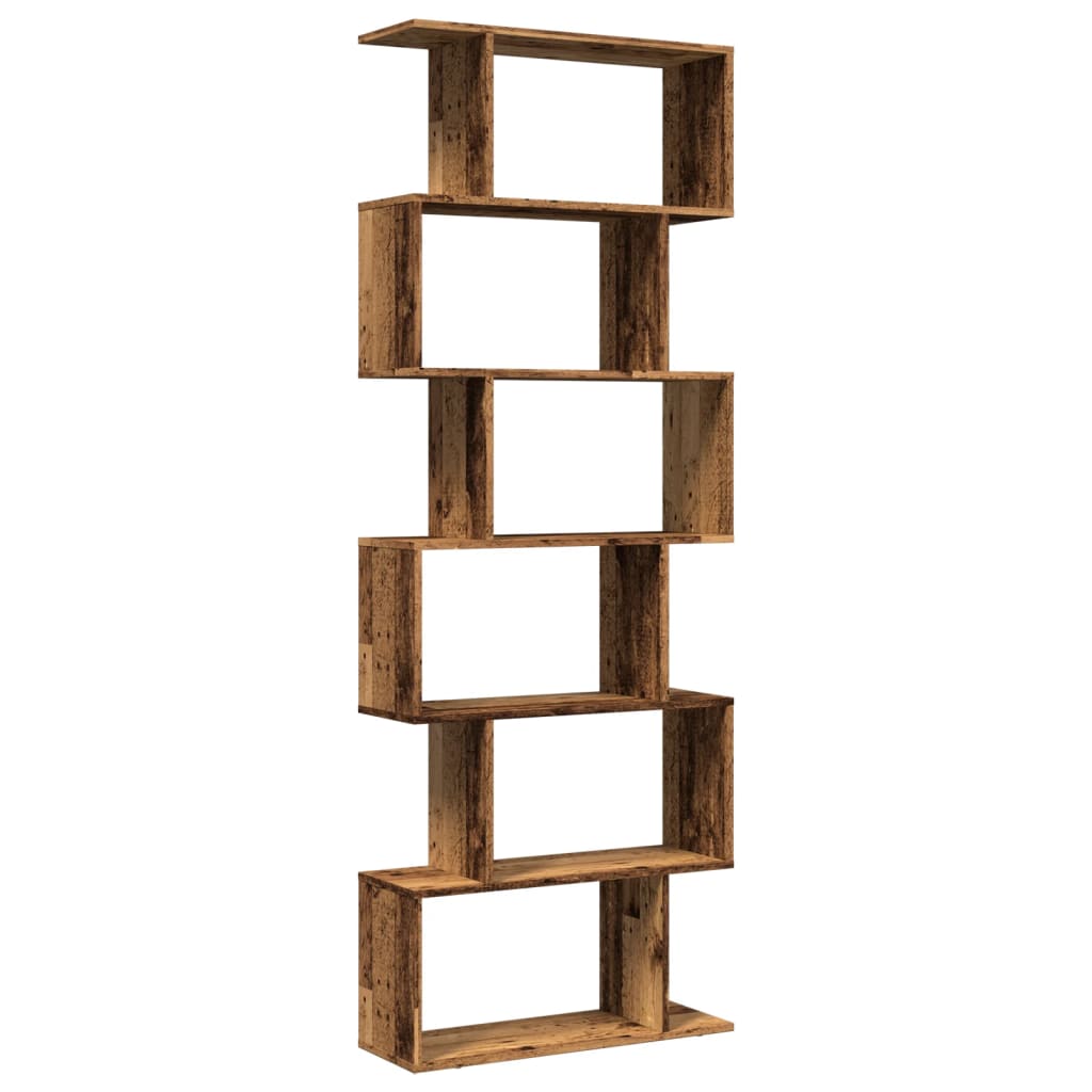Libreria Divisorio 6Ripiani Legno Antico 70x24x193cm Truciolato | homemem39
