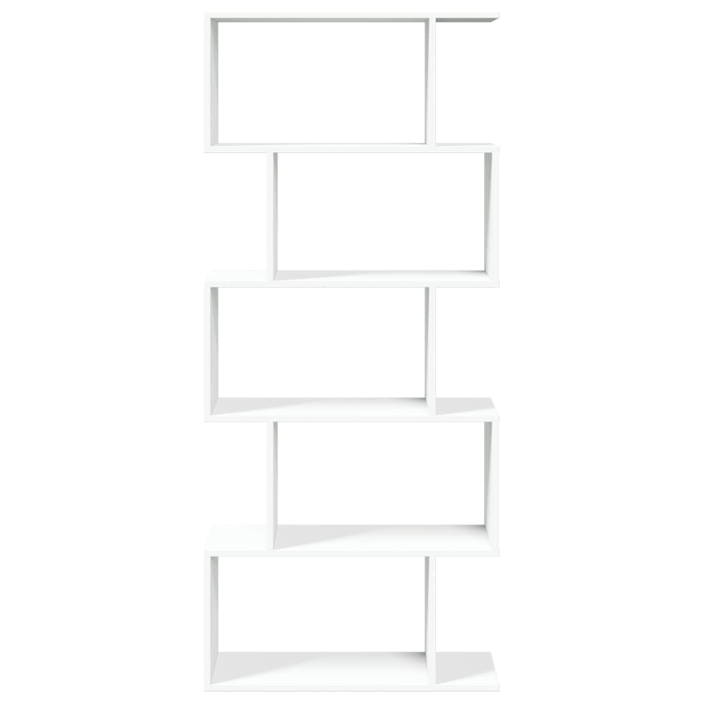 Libreria divisoria per ambienti a 5 ripiani bianca 70x24x161 cm in legno ingegnerizzato | homemem39