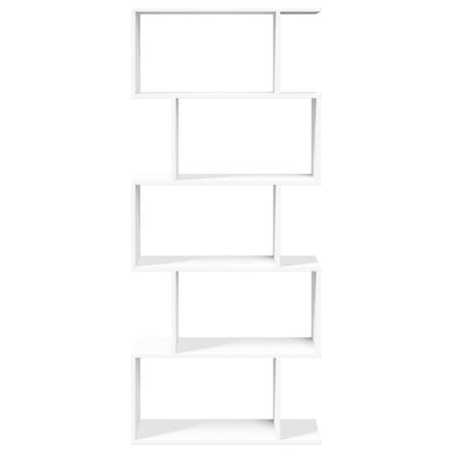 Libreria divisoria per ambienti a 5 ripiani bianca 70x24x161 cm in legno ingegnerizzato | homemem39
