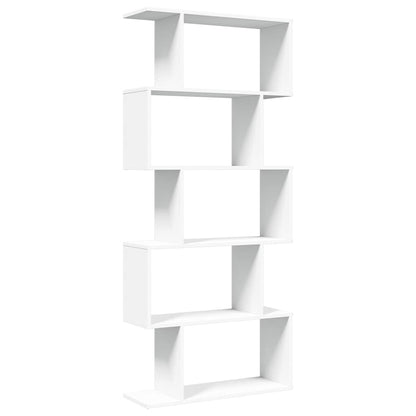 Libreria divisoria per ambienti a 5 ripiani bianca 70x24x161 cm in legno ingegnerizzato | homemem39