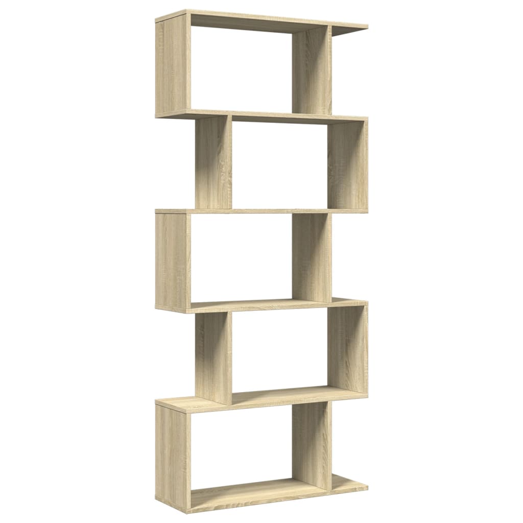 Libreria Divisorio 5 Ripiani Sonoma 70x24x161 cm in Truciolato | homemem39