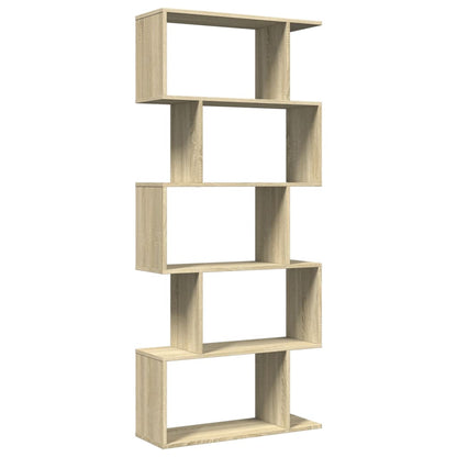 Libreria Divisorio 5 Ripiani Sonoma 70x24x161 cm in Truciolato | homemem39