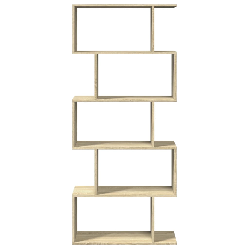 Libreria Divisorio 5 Ripiani Sonoma 70x24x161 cm in Truciolato | homemem39