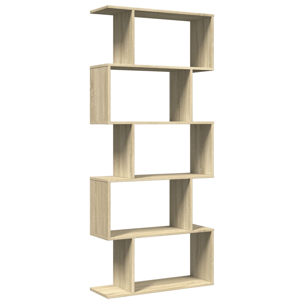 Libreria Divisorio 5 Ripiani Sonoma 70x24x161 cm in Truciolato | homemem39