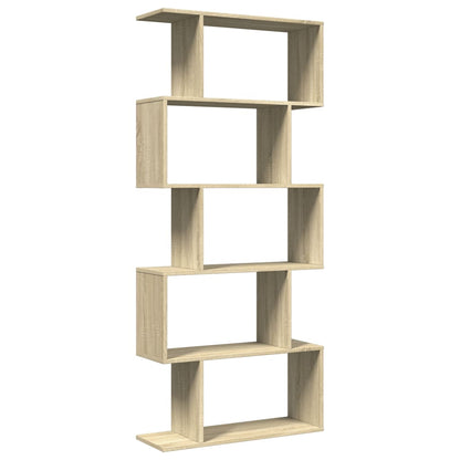 Libreria Divisorio 5 Ripiani Sonoma 70x24x161 cm in Truciolato | homemem39