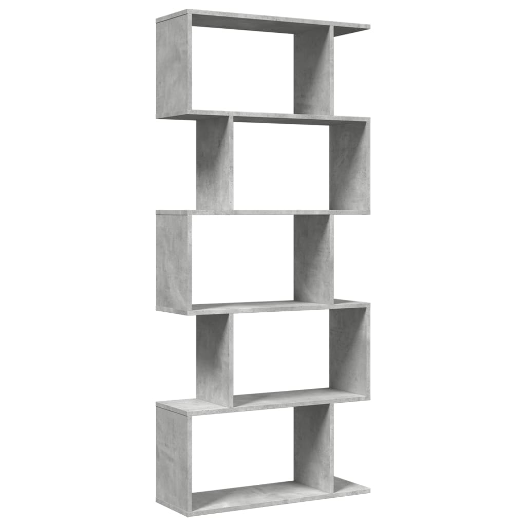 Libreria Divisorio 5Piani Grigio Cemento 70x24x161cm Truciolato | homemem39