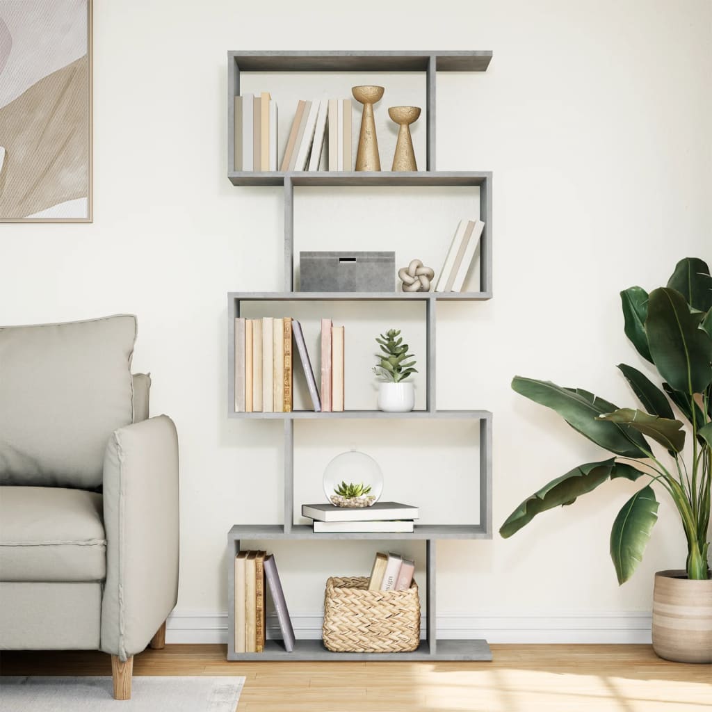 Libreria Divisorio 5Piani Grigio Cemento 70x24x161cm Truciolato | homemem39