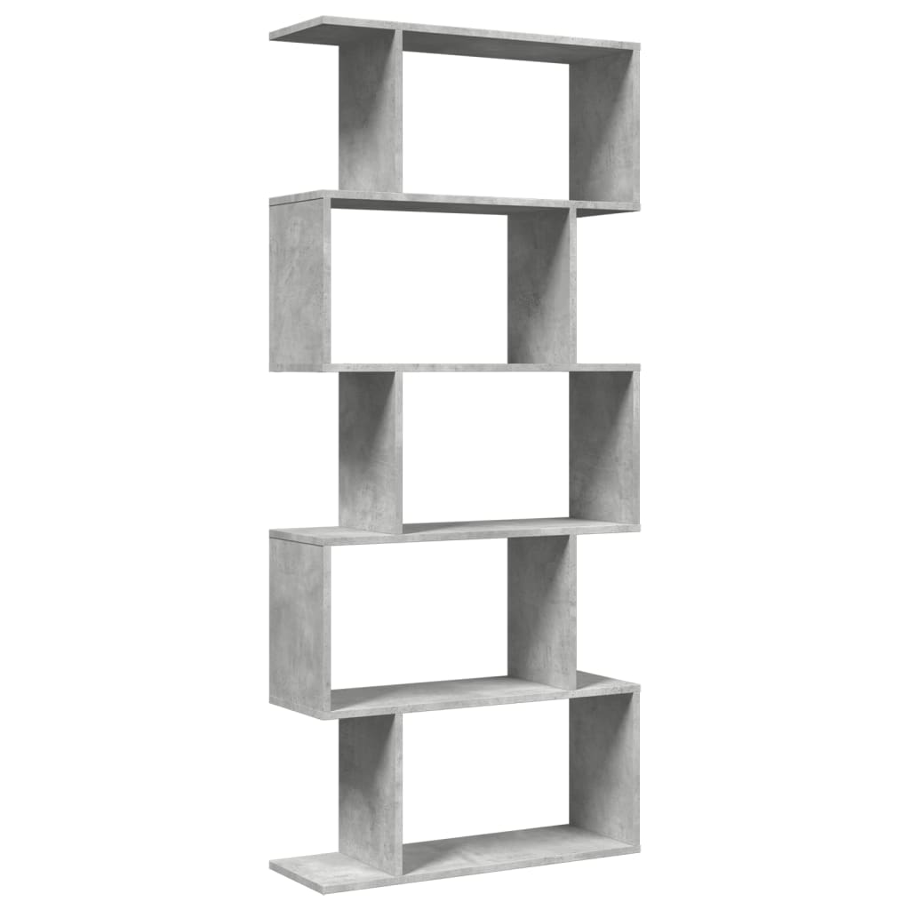 Libreria Divisorio 5Piani Grigio Cemento 70x24x161cm Truciolato | homemem39