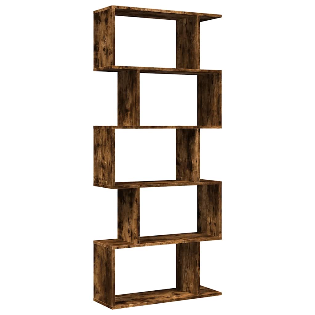 Libreria 5 Ripiani Rovere Fumo 70x24x161 cm in Truciolato | homemem39