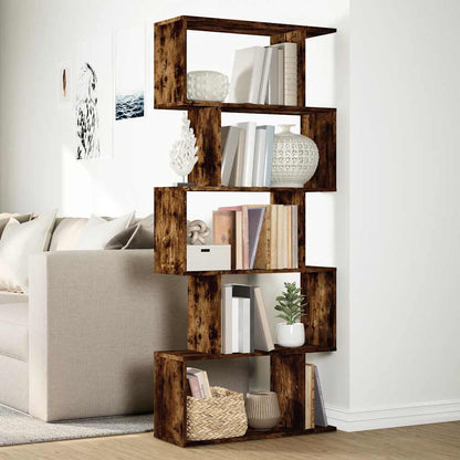 Libreria 5 Ripiani Rovere Fumo 70x24x161 cm in Truciolato | homemem39