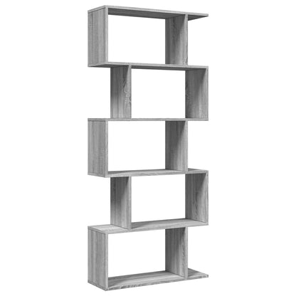 Libreria Divisorio 5Piani Grigio Sonoma 70x24x161cm Truciolato | homemem39