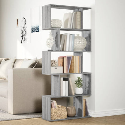 Libreria Divisorio 5Piani Grigio Sonoma 70x24x161cm Truciolato | homemem39