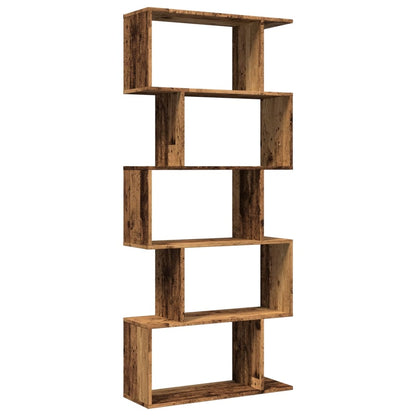 Libreria Divisorio 5Ripiani Legno Antico 70x24x161cm Truciolato | homemem39