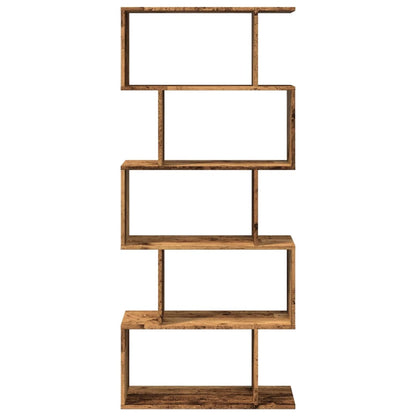 Libreria Divisorio 5Ripiani Legno Antico 70x24x161cm Truciolato | homemem39