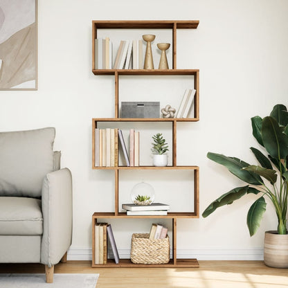 Libreria 5 Ripiani Rovere Artigianale 70x24x161 cm Truciolato | homemem39