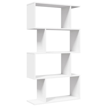 Libreria divisoria a 4 ripiani bianca 70x24x129 cm in legno ingegnerizzato | homemem39