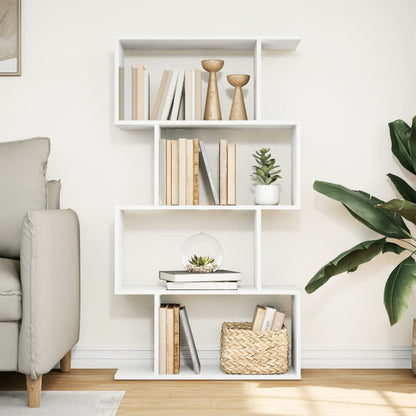 Libreria divisoria a 4 ripiani bianca 70x24x129 cm in legno ingegnerizzato | homemem39