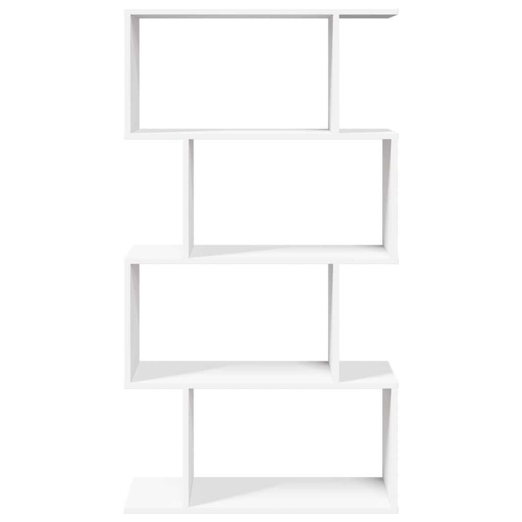 Libreria divisoria a 4 ripiani bianca 70x24x129 cm in legno ingegnerizzato | homemem39