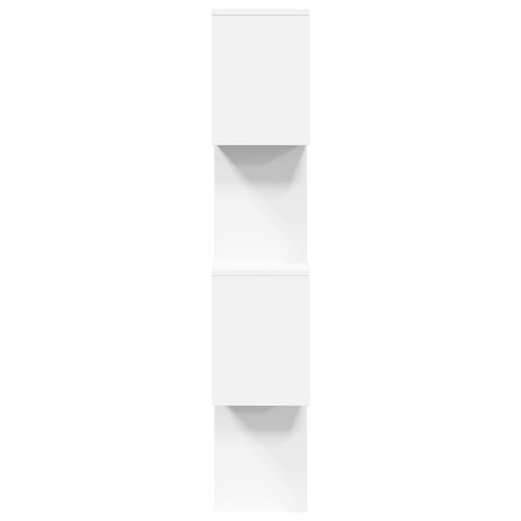 Libreria divisoria a 4 ripiani bianca 70x24x129 cm in legno ingegnerizzato | homemem39