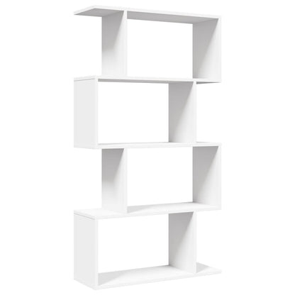 Libreria divisoria a 4 ripiani bianca 70x24x129 cm in legno ingegnerizzato | homemem39