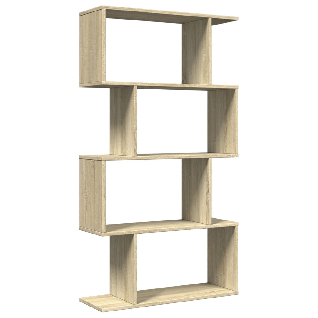 Libreria Divisorio 4 Ripiani Sonoma 70x24x129 cm in Truciolato | homemem39