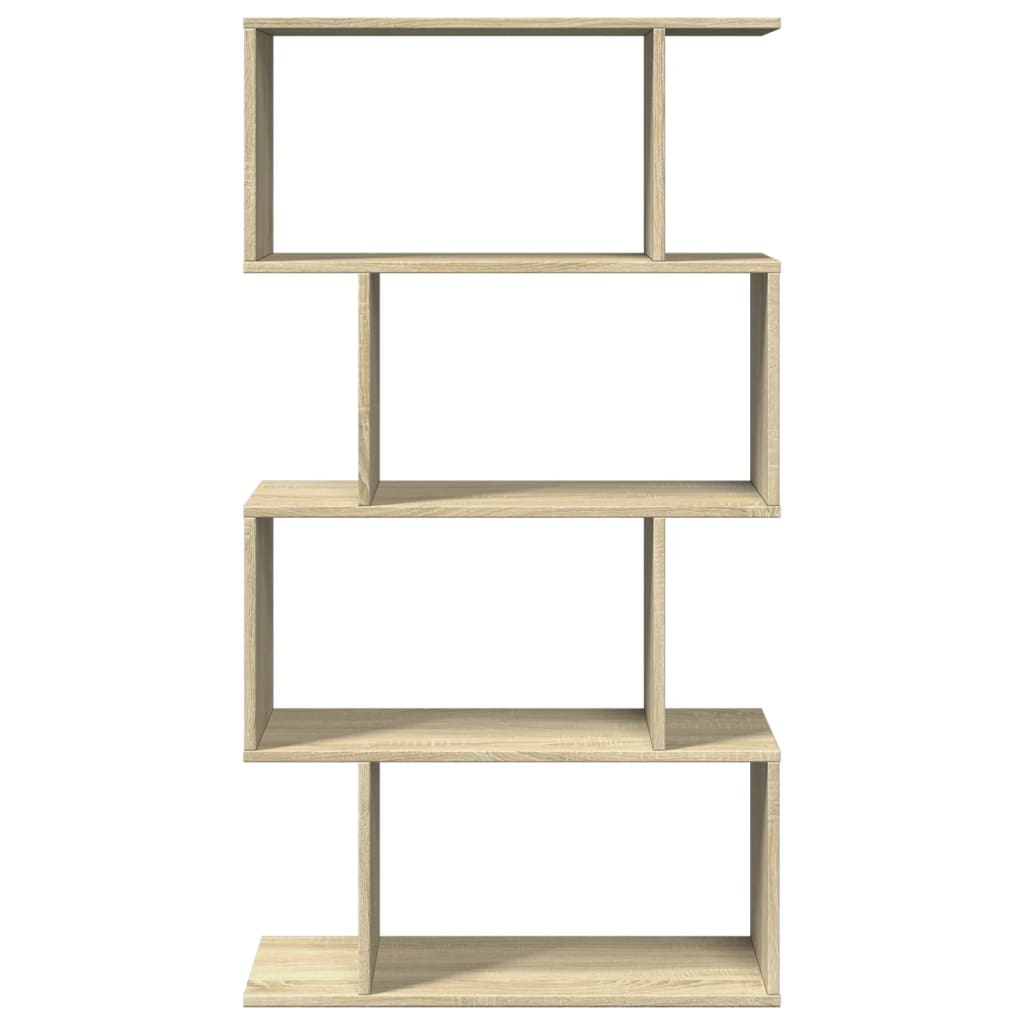 Libreria Divisorio 4 Ripiani Sonoma 70x24x129 cm in Truciolato | homemem39