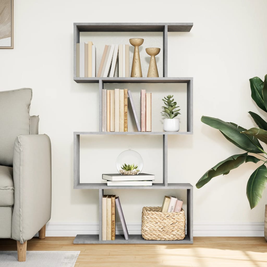 Libreria Divisorio 4 Ripiani Grigio 70x24x129 cm Truciolato | homemem39