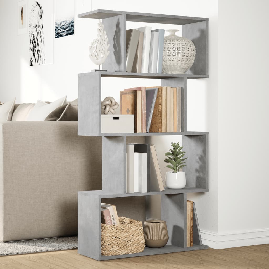 Libreria Divisorio 4 Ripiani Grigio 70x24x129 cm Truciolato | homemem39