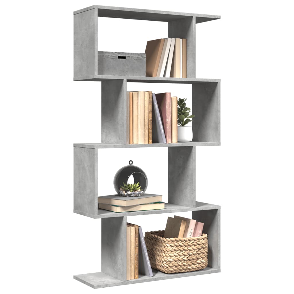 Libreria Divisorio 4 Ripiani Grigio 70x24x129 cm Truciolato | homemem39