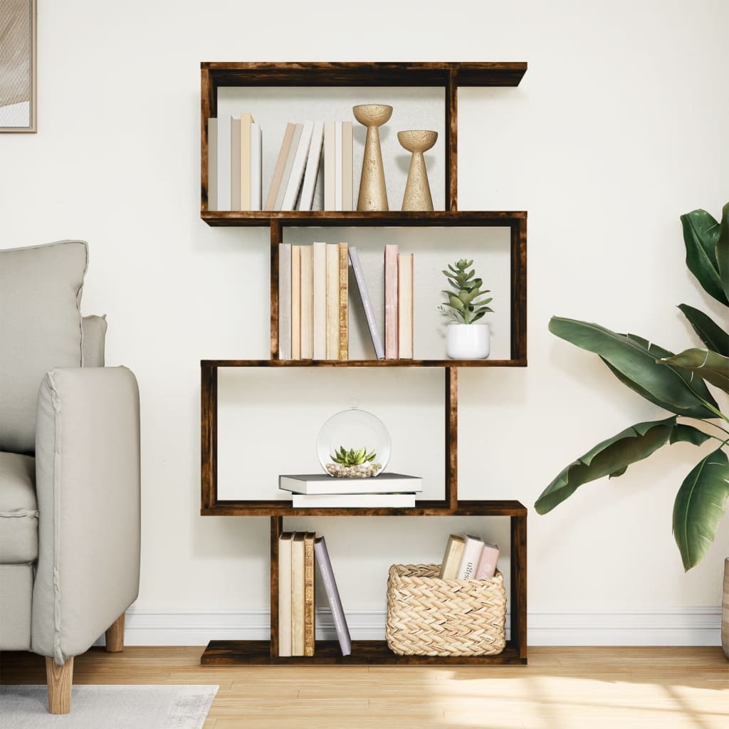 Libreria 4 Ripiani Rovere Fumo 70x24x129 cm in Truciolato | homemem39
