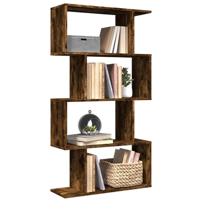 Libreria 4 Ripiani Rovere Fumo 70x24x129 cm in Truciolato | homemem39