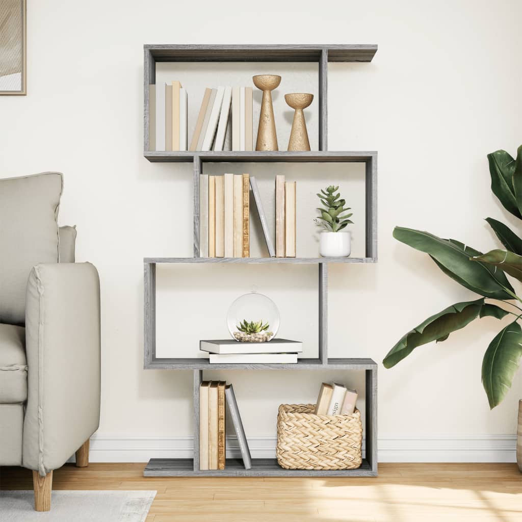Libreria 4 Ripiani Grigio Sonoma 70x24x129 cm in Truciolato | homemem39