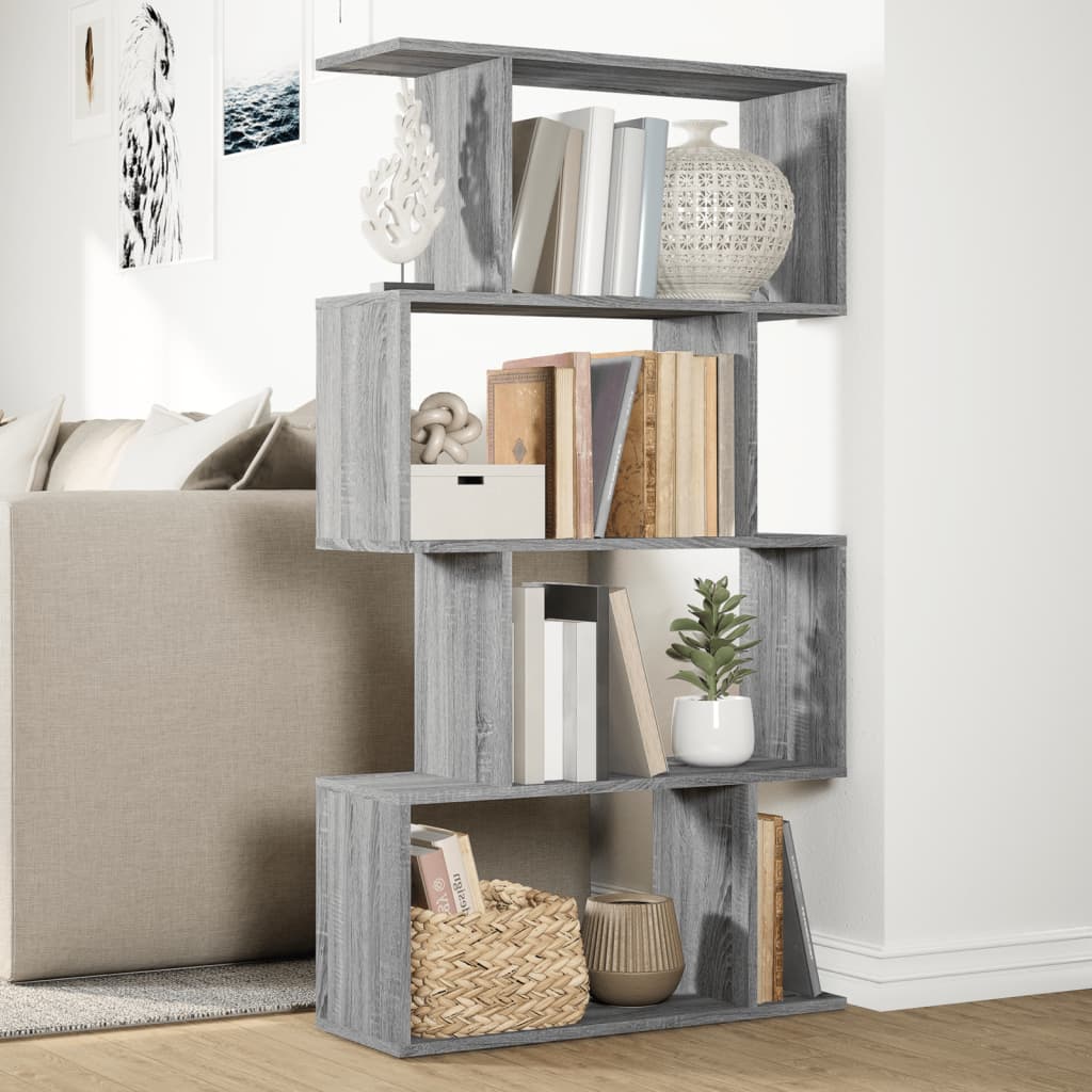 Libreria 4 Ripiani Grigio Sonoma 70x24x129 cm in Truciolato | homemem39