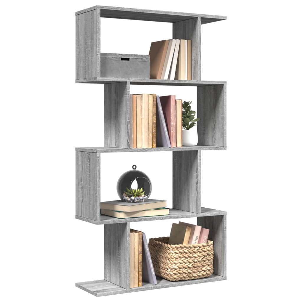Libreria 4 Ripiani Grigio Sonoma 70x24x129 cm in Truciolato | homemem39