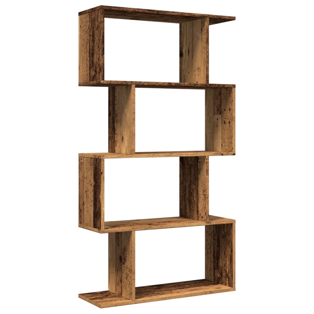 Libreria 4 Ripiani Legno Vecchio 70x24x129 cm in Truciolato | homemem39