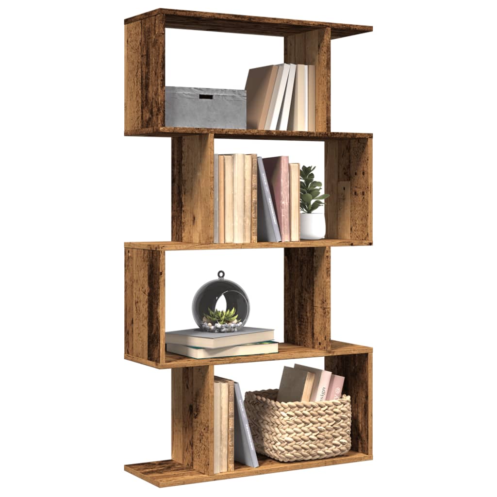 Libreria 4 Ripiani Legno Vecchio 70x24x129 cm in Truciolato | homemem39
