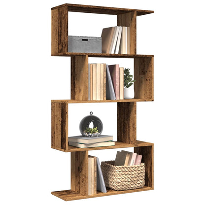 Libreria 4 Ripiani Legno Vecchio 70x24x129 cm in Truciolato | homemem39