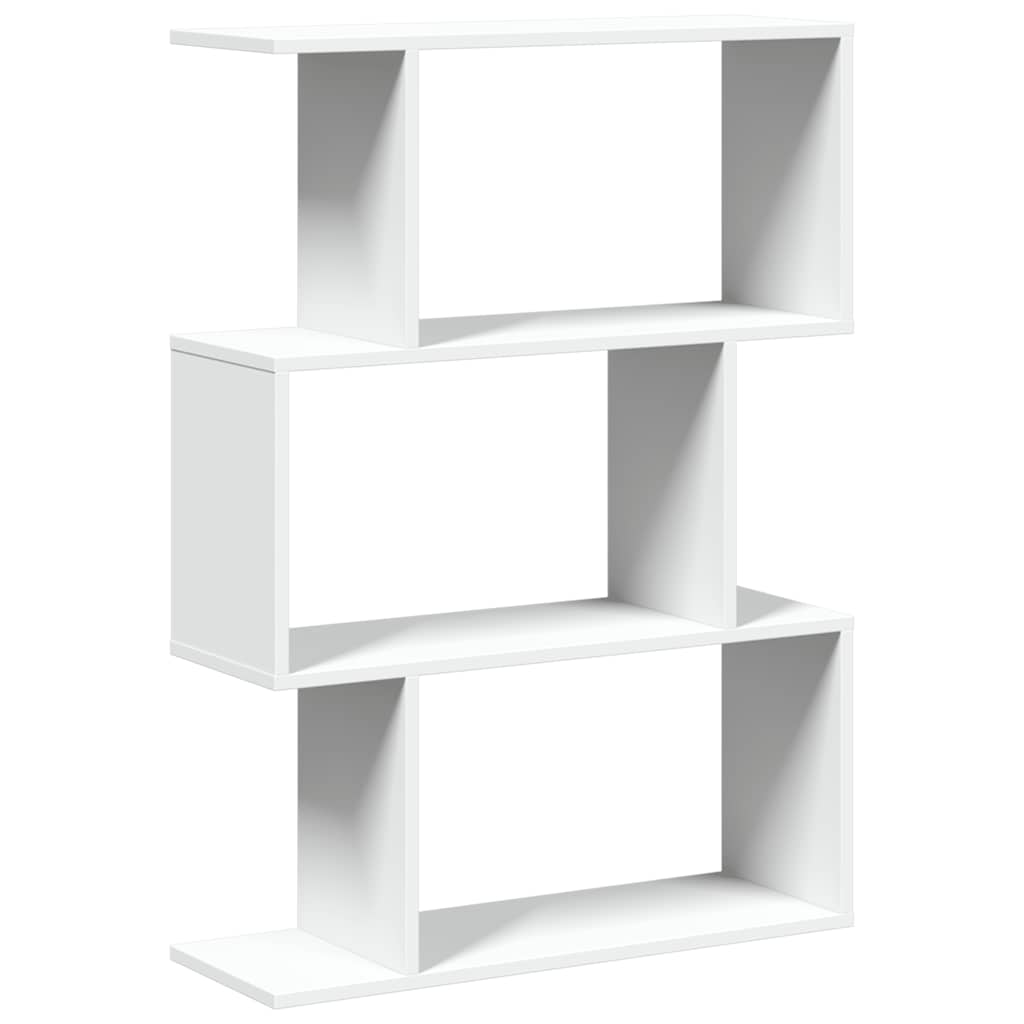 Libreria divisoria a 3 ripiani bianca 70x24x97 cm in legno ingegnerizzato | homemem39