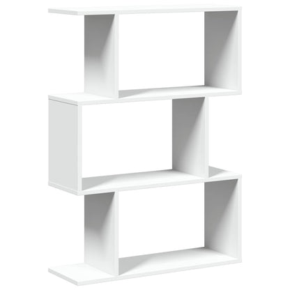 Libreria divisoria a 3 ripiani bianca 70x24x97 cm in legno ingegnerizzato | homemem39