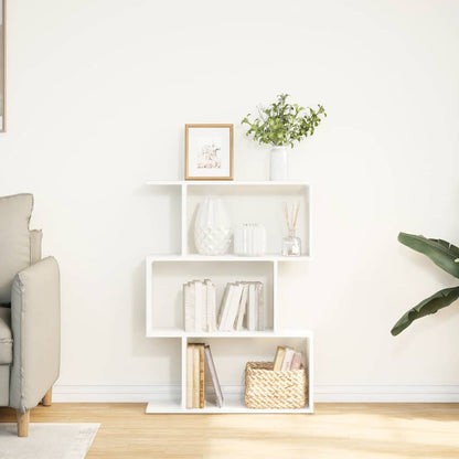 Libreria divisoria a 3 ripiani bianca 70x24x97 cm in legno ingegnerizzato | homemem39
