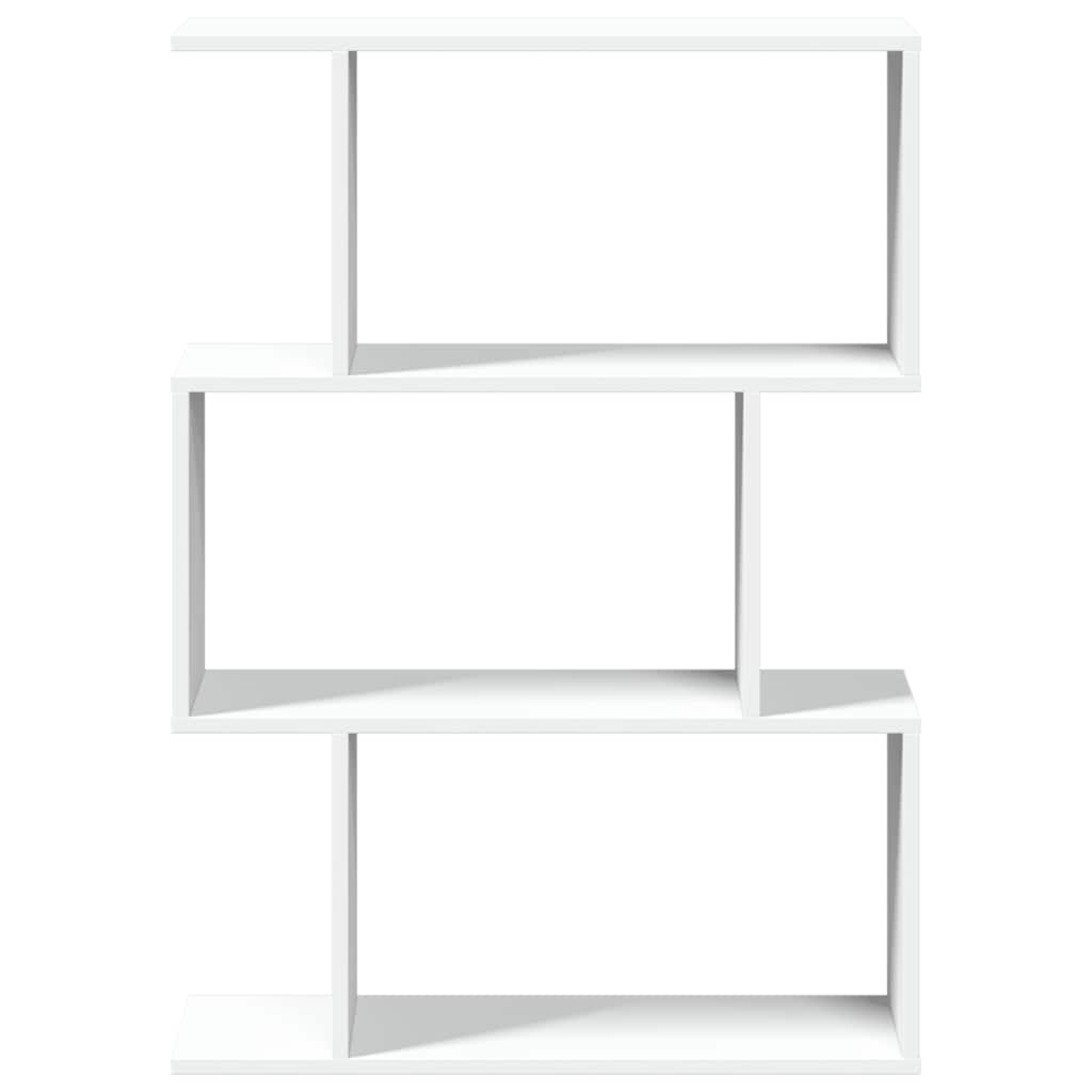 Libreria divisoria a 3 ripiani bianca 70x24x97 cm in legno ingegnerizzato | homemem39