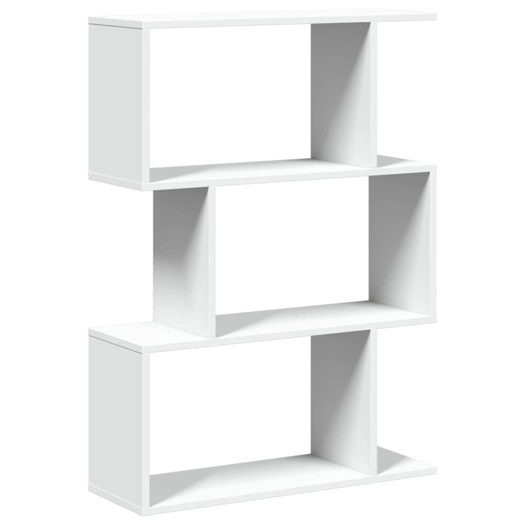 Libreria divisoria a 3 ripiani bianca 70x24x97 cm in legno ingegnerizzato | homemem39