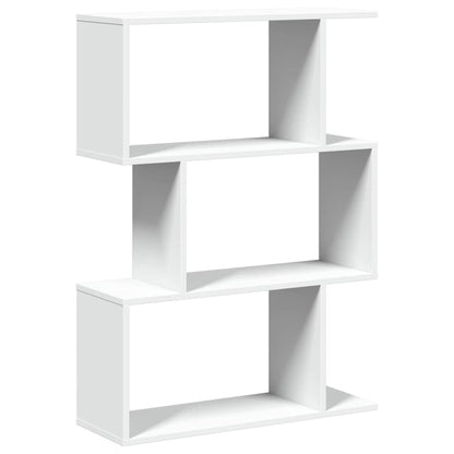 Libreria divisoria a 3 ripiani bianca 70x24x97 cm in legno ingegnerizzato | homemem39