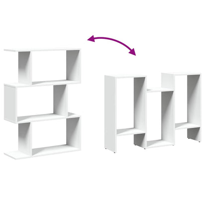 Libreria divisoria a 3 ripiani bianca 70x24x97 cm in legno ingegnerizzato | homemem39