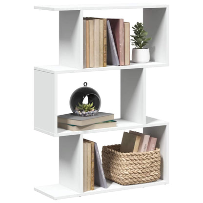 Libreria divisoria a 3 ripiani bianca 70x24x97 cm in legno ingegnerizzato | homemem39